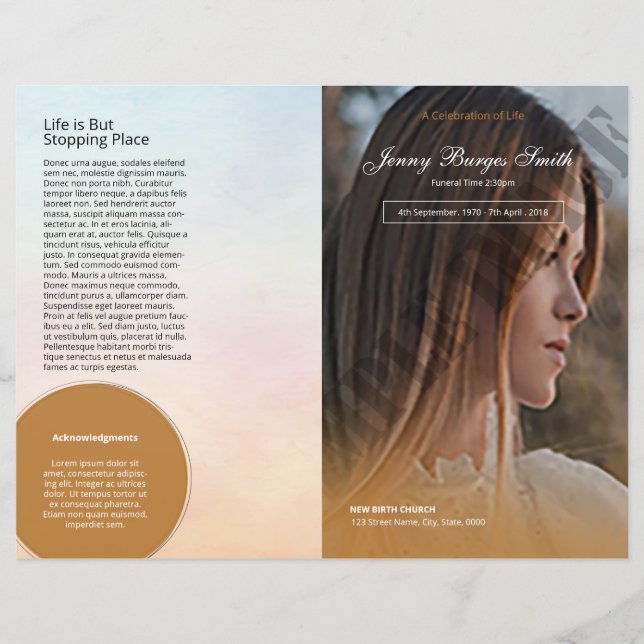 Funeral Program Template (Front)