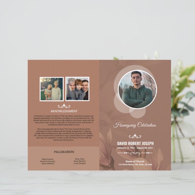 Funeral Program Template (Standing Front)