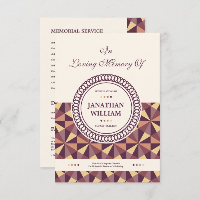 Funeral Program Template (Front/Back)