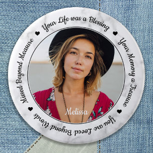 Funeral Remembrance Keepsake Memorial Photo 2 Inch Round Button