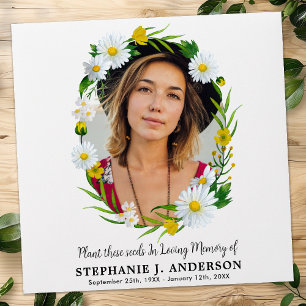 Funeral Seed Packet Custom Photo Floral Memorial Envelope