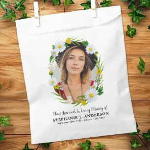 Funeral Seed Packet Custom Photo Floral Memorial Favour Bag