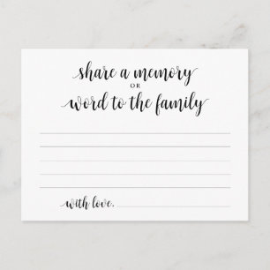 Funeral Service, Black Script, Share a memory Card