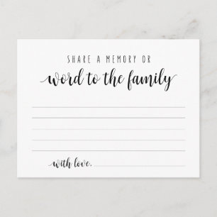 Funeral Service, Black Script, Share a memory Card