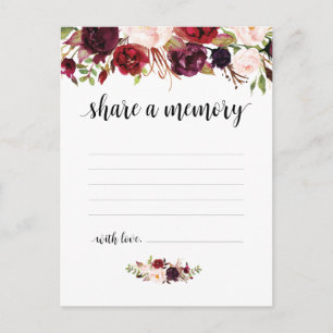 Funeral Service, Burgundy, Share a memory Card