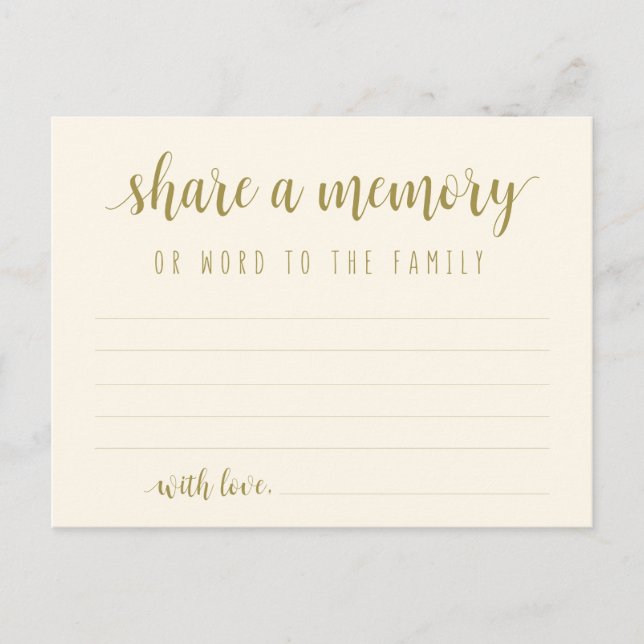 Funeral Service, classic gold, Share a memory Card (Front)