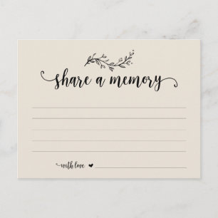 Funeral Service, Cream theme, Share a memory card