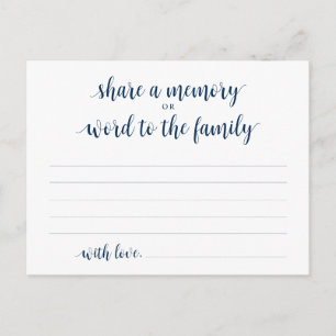 Funeral Service, Navy Blue, Share a memory card