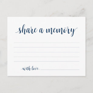 Funeral Service, Navy Blue, Share a memory Card