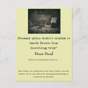 Funeral service notice postcard