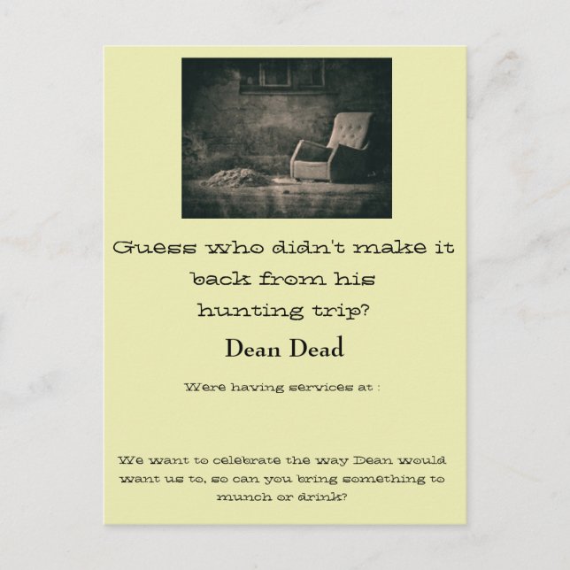 Funeral service notice postcard (Front)