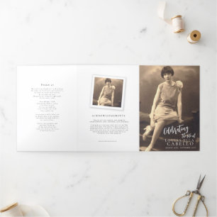 Funeral service program simple photo template