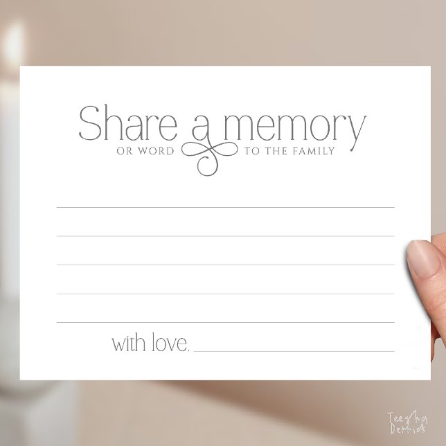 Funeral Service Share a memory Fairy Sympathy Card (Funeral Service Share a memory Fairy love Sympathy Card or word to the family in Dark Grey)