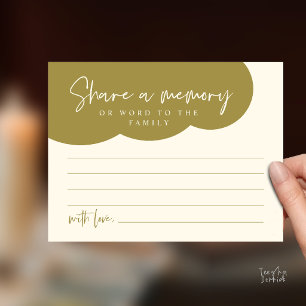 Funeral Service, Share a memory Memorial Card
