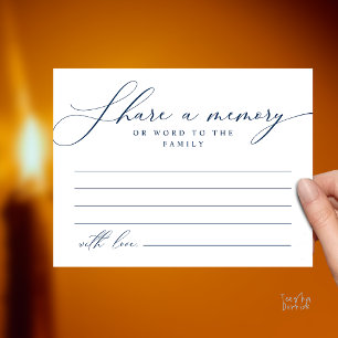 Funeral Service, Share a memory Memorial Card