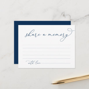 Funeral Service, Share a memory, Navy Blue Card