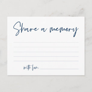 Funeral Service, Share a memory, Navy Blue Card