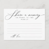Funeral Service, Share a memory, Word Family Card