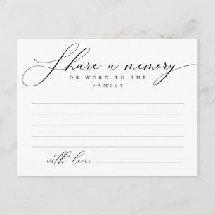 Funeral Service, Share a memory, Word Family Card