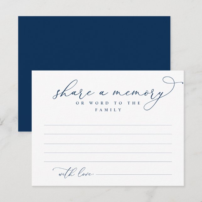 Funeral Service, Share a memory, Word Family Card (Front/Back)