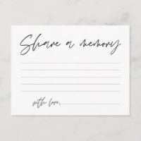 Funeral Service, Share a memory, Word Family Card