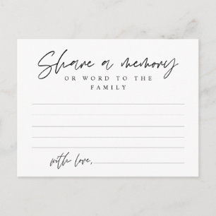 Funeral Service, Share a memory, Word Family Card