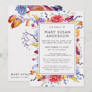 Funeral Succulents Celebration of Life Invitation