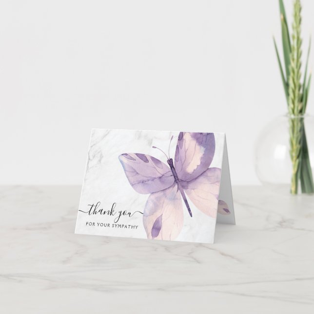 Funeral Sympathy Marble Thank You Note (Front)