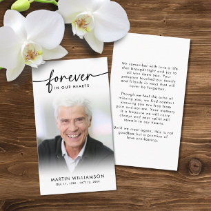 Funeral Sympathy Photo Forever Hearts Prayer Card