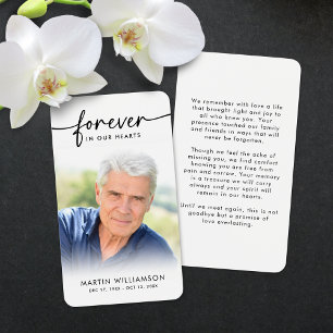 Funeral Sympathy Photo Forever Prayer Card