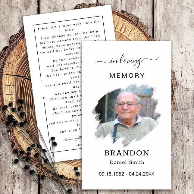 Funeral Sympathy Photo Memorial Prayer Card (Creator Uploaded)