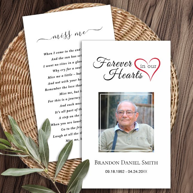 Funeral Sympathy Photo Memorial Prayer Card (Creator Uploaded)