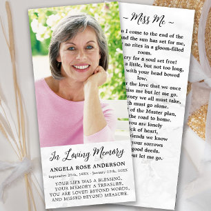 Funeral Sympathy Photo Memorial Prayer Card Marble