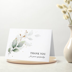 Funeral Sympathy Thank You Botanical Foliage Green Card
