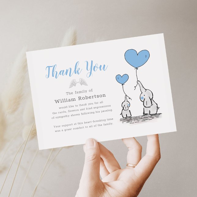 Funeral Thank You |  Blue Child's Bereavement Card (Creator Uploaded)