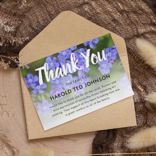 Funeral Thank You   Blue Forget-Me-Not Memorial Card