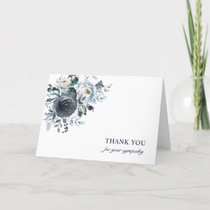 Funeral Thank You Blue Watercolor Floral    PHOTO