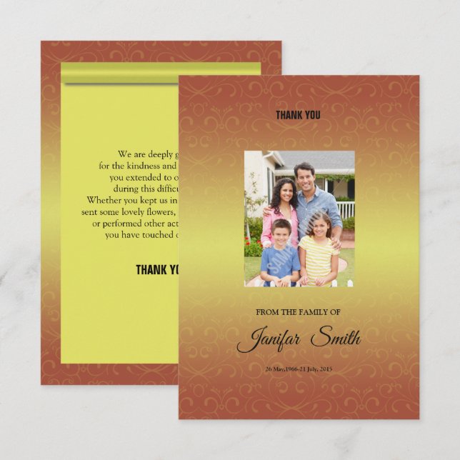 Funeral Thank You Card (Front/Back)