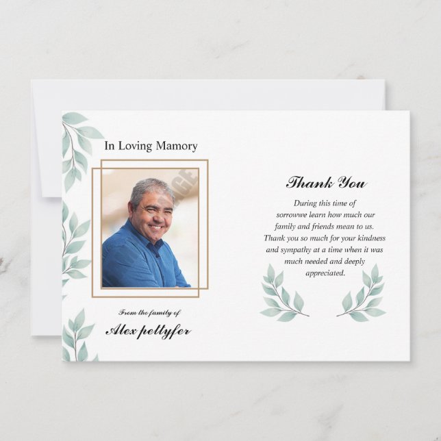 Funeral Thank You Card (Front)
