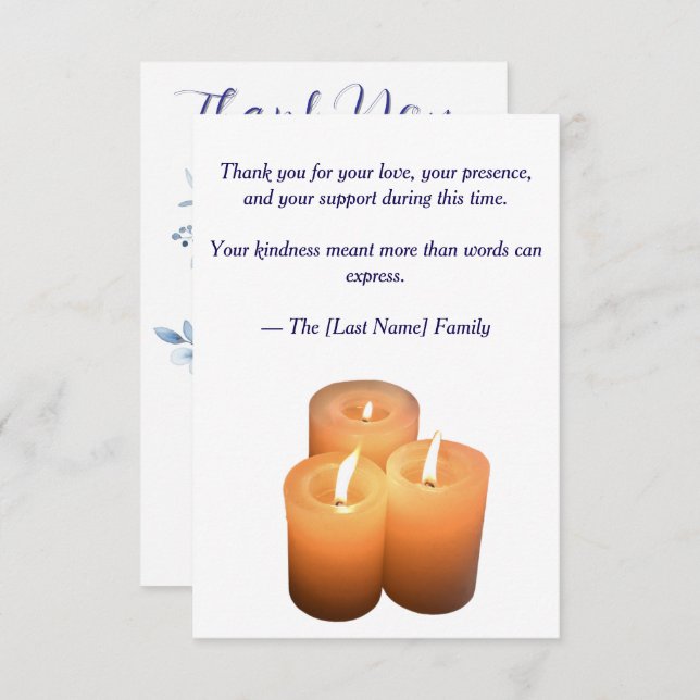 Funeral Thank You Card  (Front/Back)