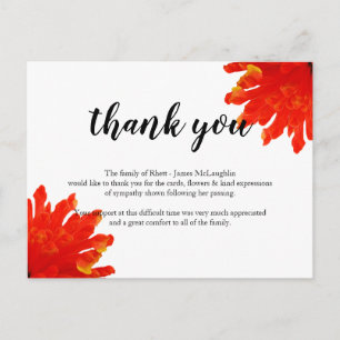Funeral Thank you Card
