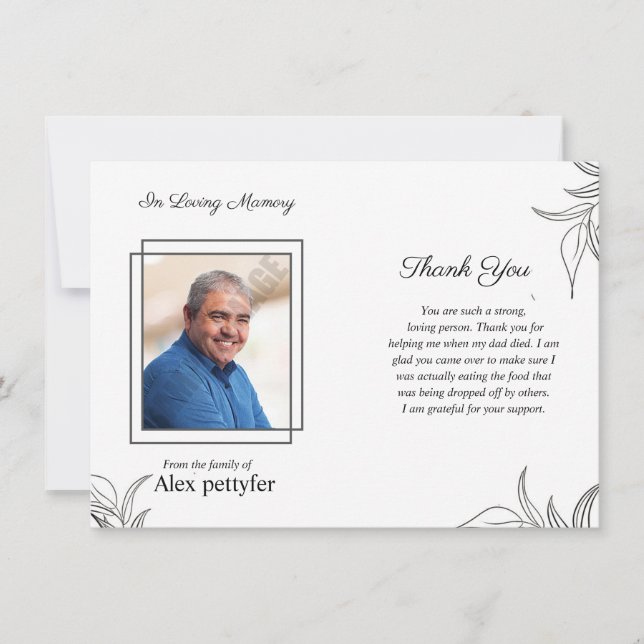 Funeral Thank You Card (Front)