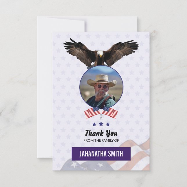 Funeral Thank You Card Military Army (Front)