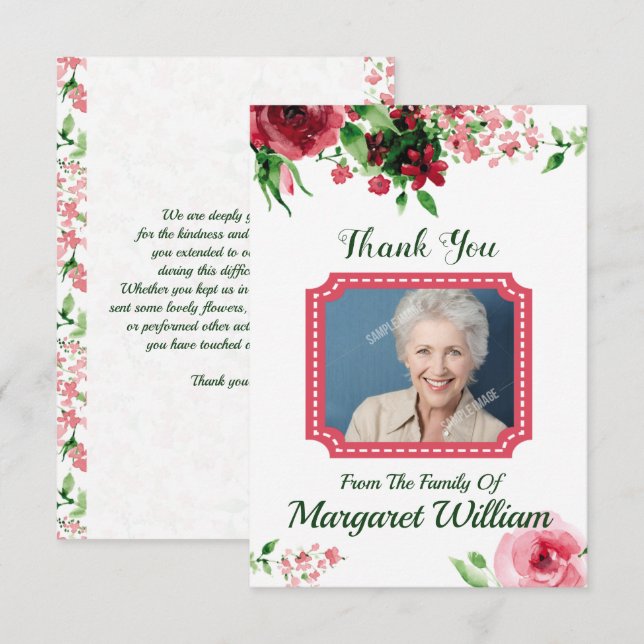 Funeral Thank You Card Template (Front/Back)