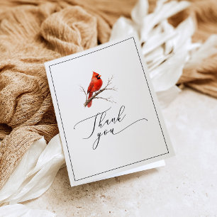 Funeral Thank You Card with Cardinal Personalized