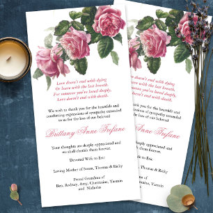 Funeral Thank You Cards Antique Tea Rose 3