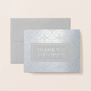 Funeral Thank You Cards Beautiful Foil Pattern