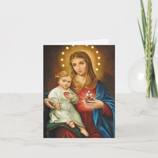 Funeral Thank You Cards | Immaculate Heart Mary 01 (Front)