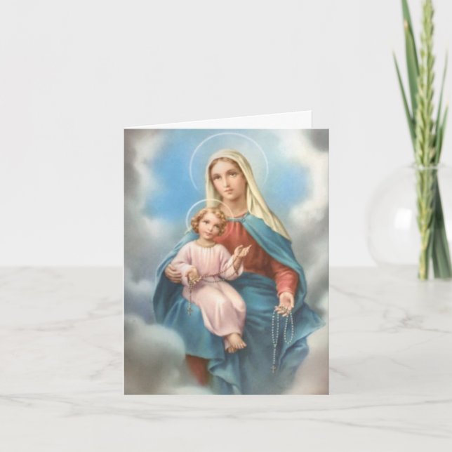 Funeral Thank You Cards | Our Lady Holy Rosary 3 (Front)