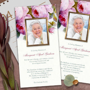 Funeral Thank You Cards   Pink Botanical Roses